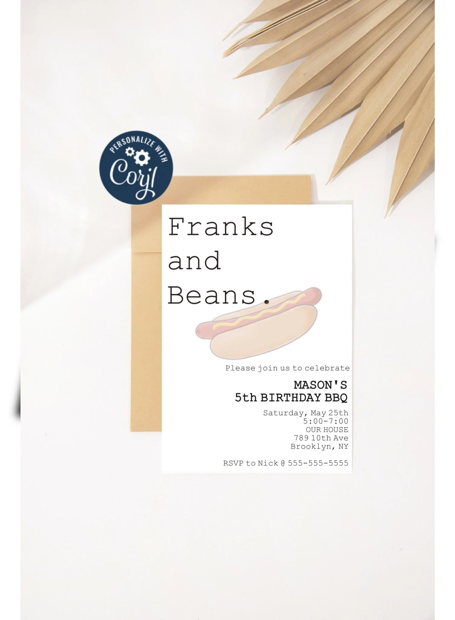 BBQ birthday invitation template | Summer Birthday Template | BBQ Theme | Funny Invitation | Franks and Beans