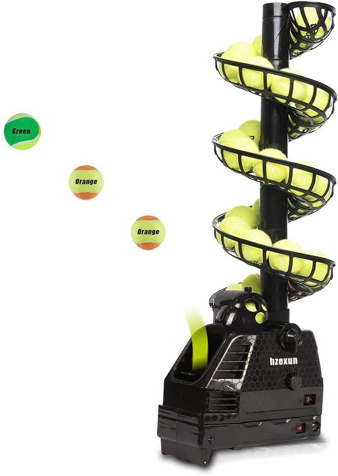 Tennisball-Maschine Tennisball Werfen Maschinen Leicht Tennis Toss Machine Stecker/Batterien 30 Bälle mit Oszillation für Erwachsene Kinder
