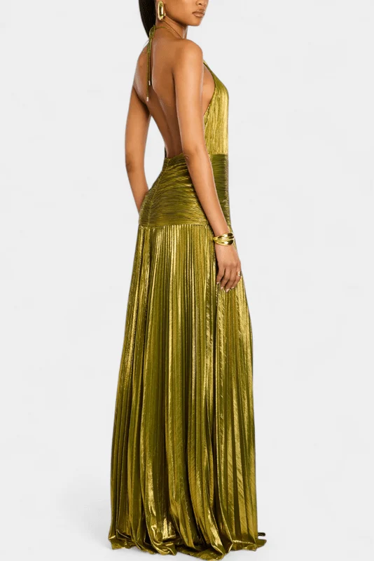Schulterfreies Maxikleid in Gr��n f��r Damen