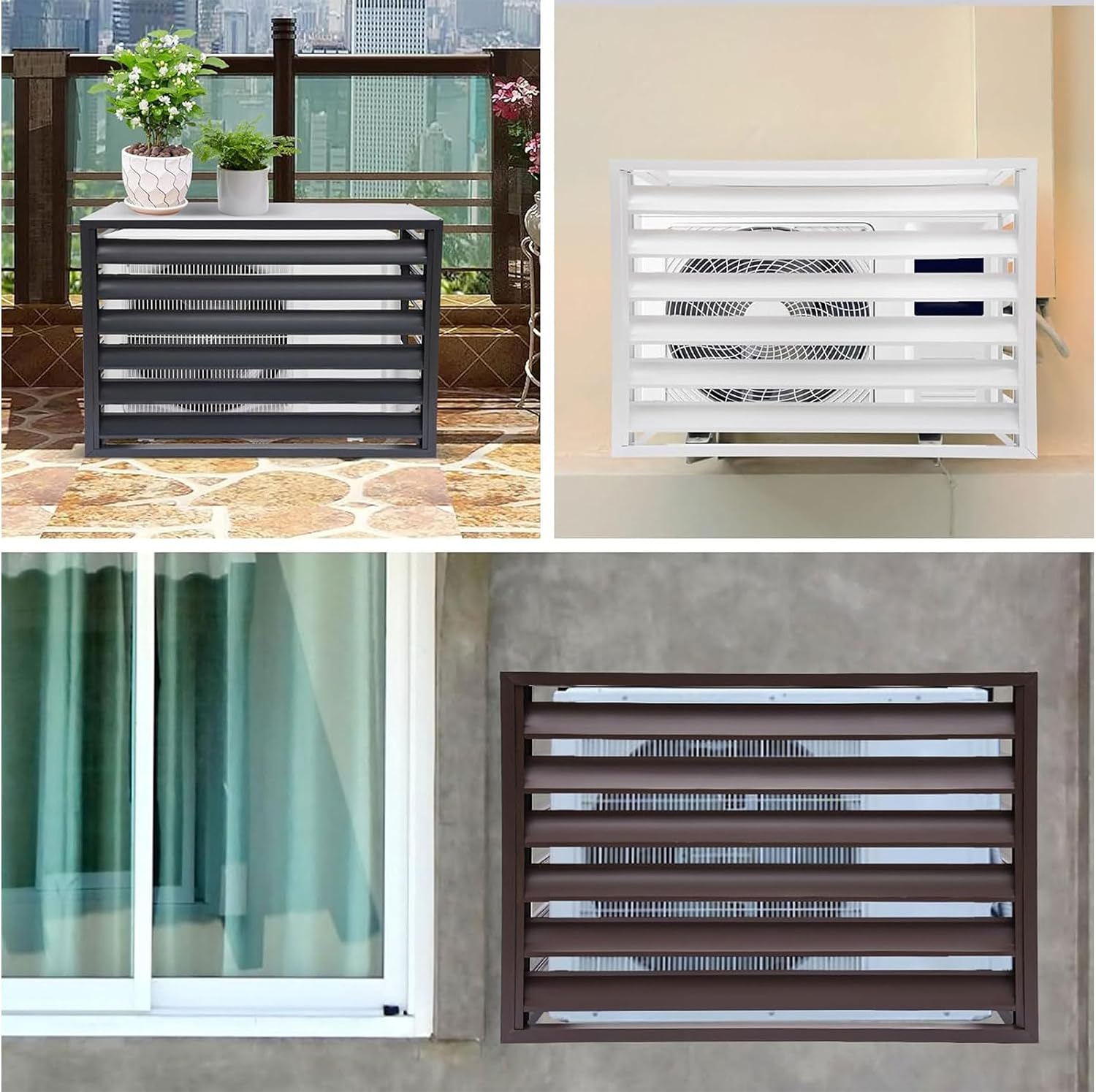 5P Außenklimaanlage Abdeckung Verkleidung aus Aluminium Wasserdichter Klimaanlagen Schutzabdeckung Staubschutz for Haus Rechteck Outdoor Fenster AC Einheit Split Schutzgitter for Wärmepumpen