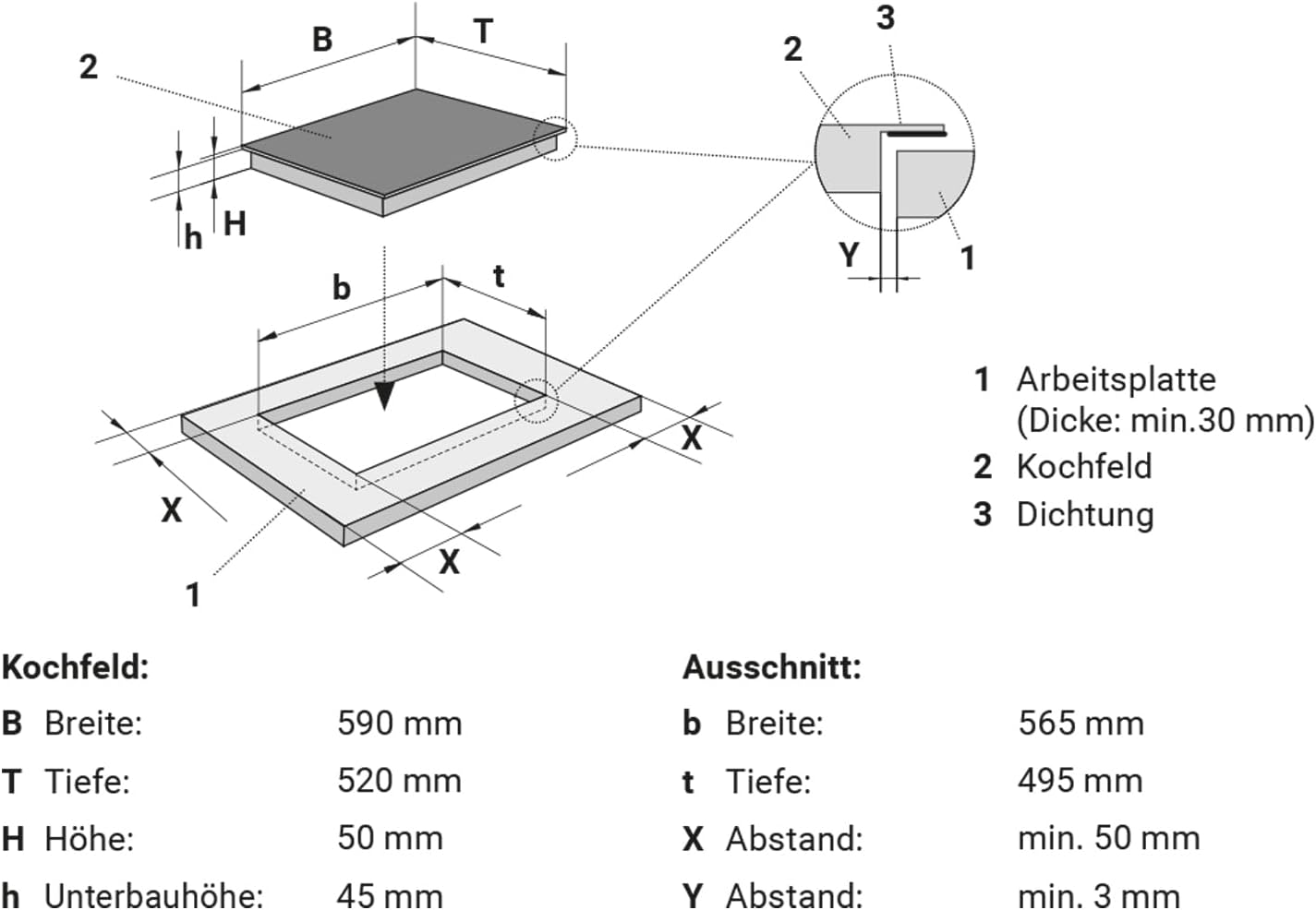 KKT KOLBE Autarkes Herdset | 60cm Einbaubackofen EB8005ED | 59cm Kochfeld CH5901AL | Pizzafunktion Grill Umluft Heißluft | Automatik-Timer | Wärmeschutzverglasung | Kindersicherung | SET8005CH59AL
