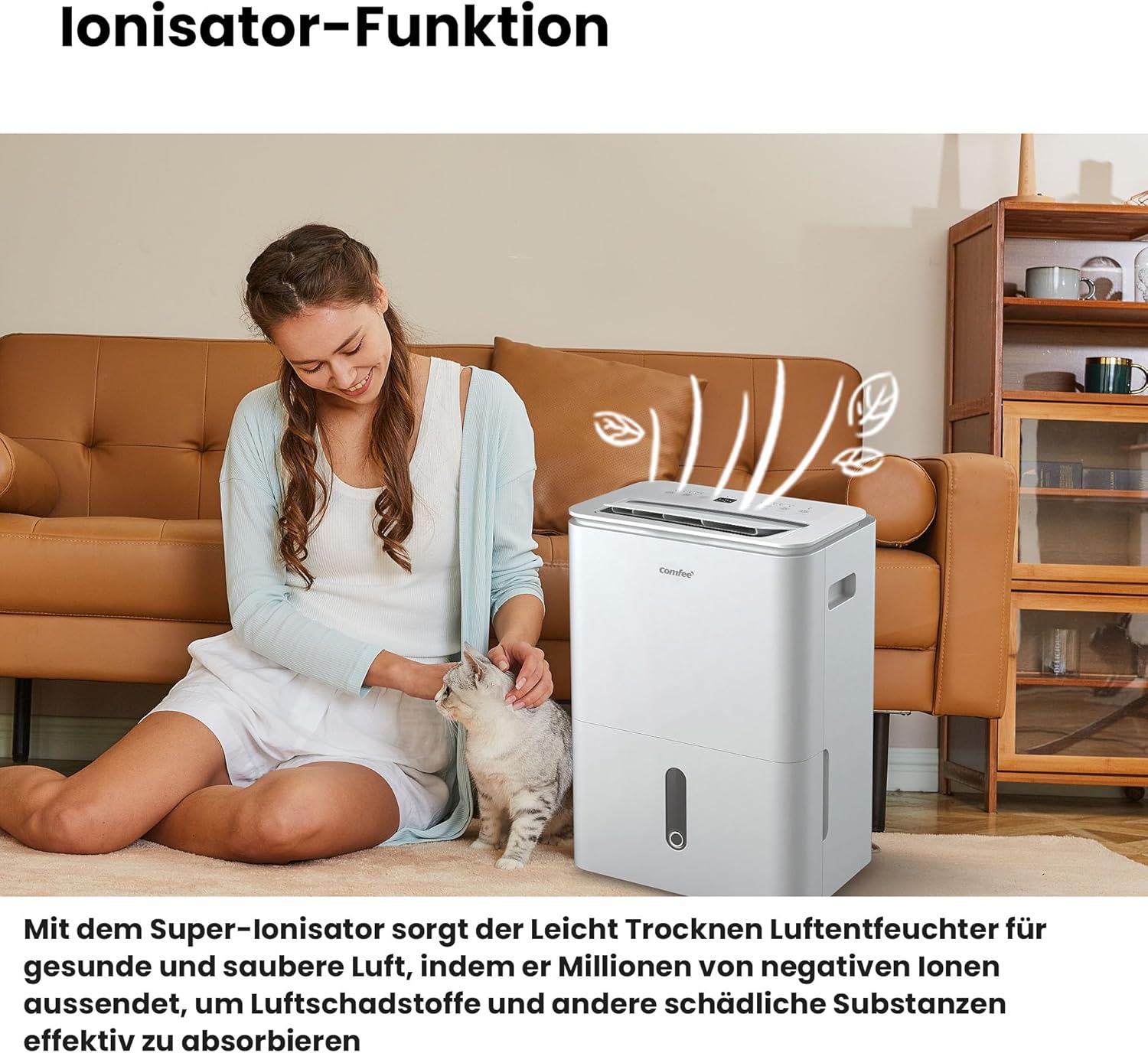 Comfee Luftentfeuchter, 30L/24h, Raumgröße ca. 180m³(80m²), Intelligenter Entfeuchtermodus, 24H Timer, Wassertank 3L, MDDP-30DEN7