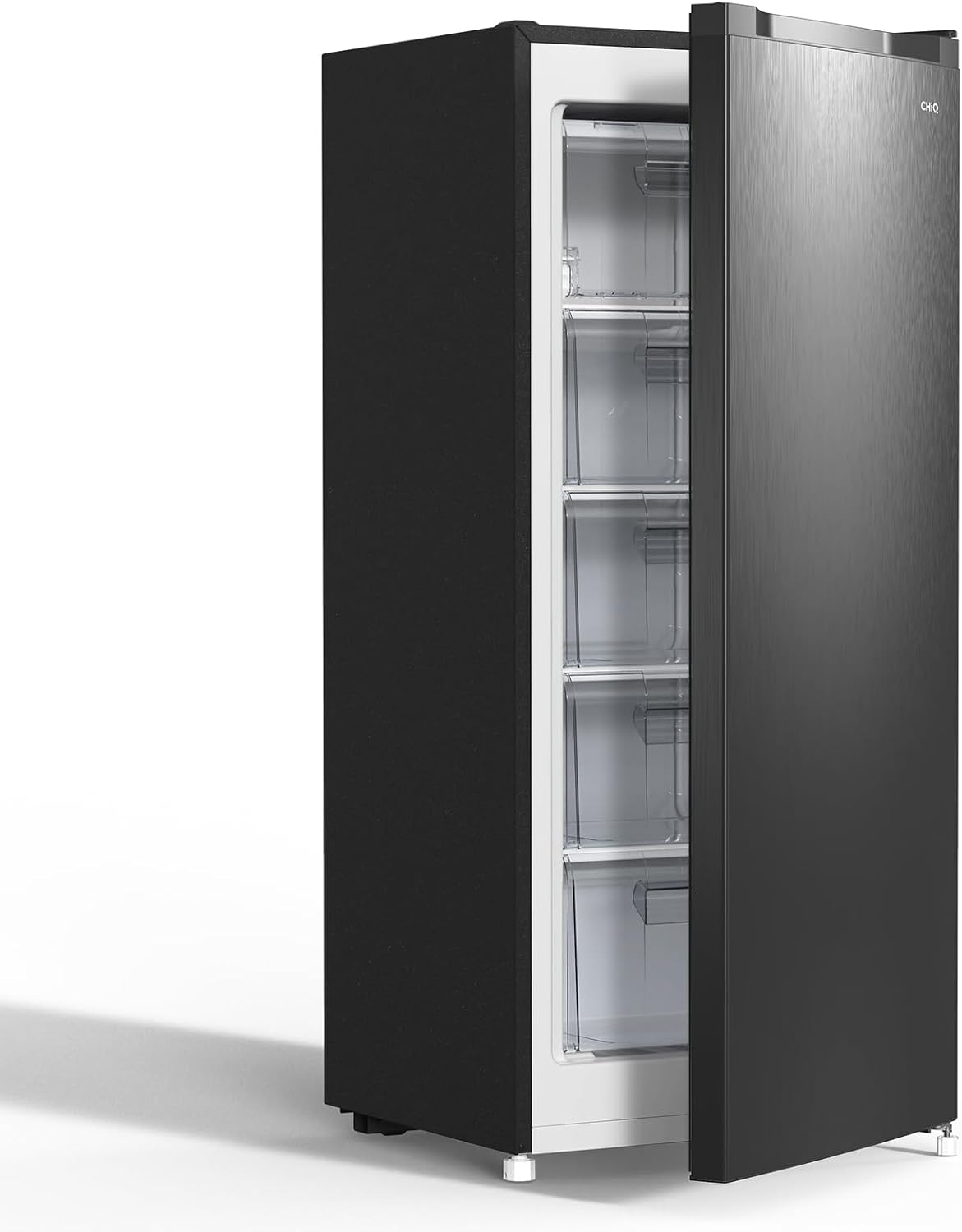 CHIQ Gefrierschrank FSD160D4E | Wechselbarer Türanschlag | Sehr Leise 41 DB (145L Manuelle Abtauung)| 12 Jahre Garantie auf den Kompressor*| 126 x 54 x 55 cm (HxBxT)