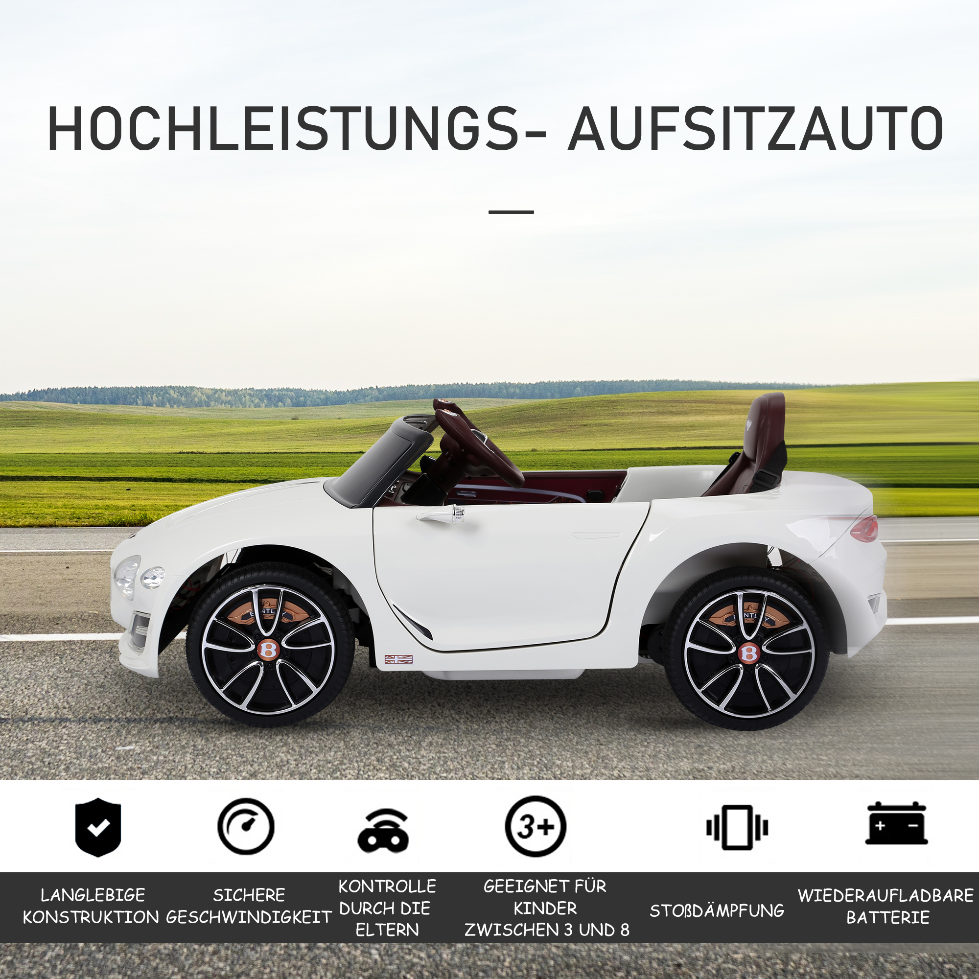 kinderauto met afstandsbediening wit | Aosom.de