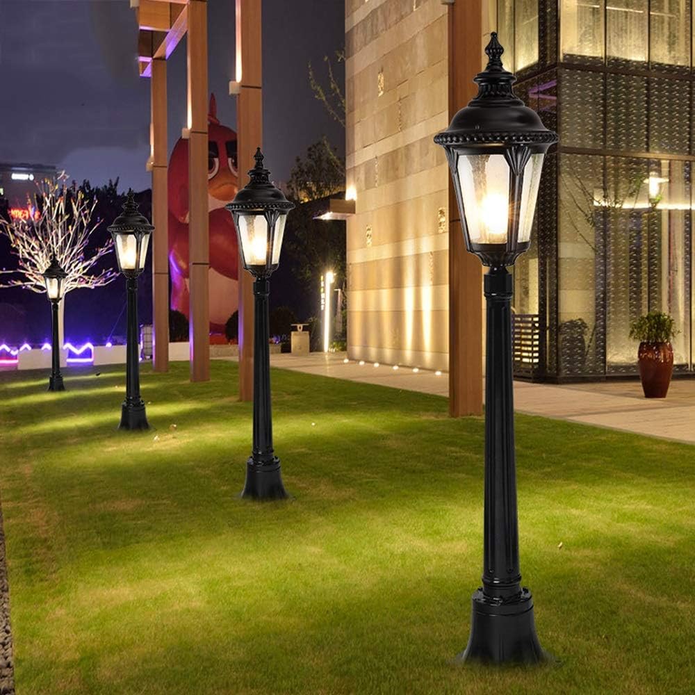 Premium 1,85 m Aluminium-Stehlampe für den Außenbereich, E27, helle Laterne, klassische europäische Landschaftsbeleuchtung für Gärten, Straßen und Outdoor-Dekoration, ländlicher Stil