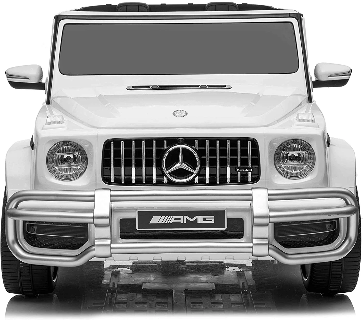 Licensed Mercedes 2 Seater 24v AMG G63 G Wagon Electric Ride On Jeep with (upgraded version) with MP4 screen - White