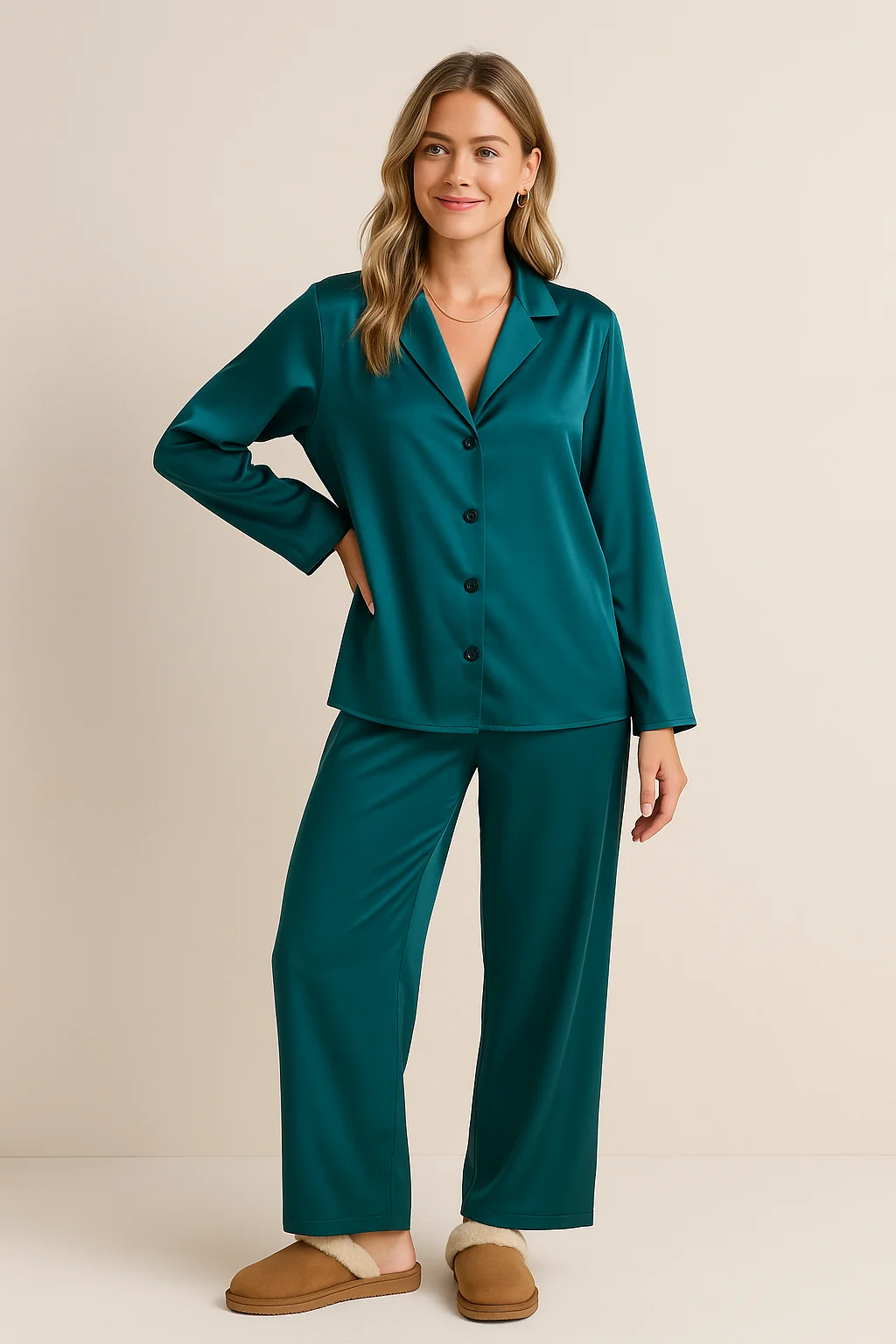 Luxuri?ses Satin-Pyjama-Set f��r Damen