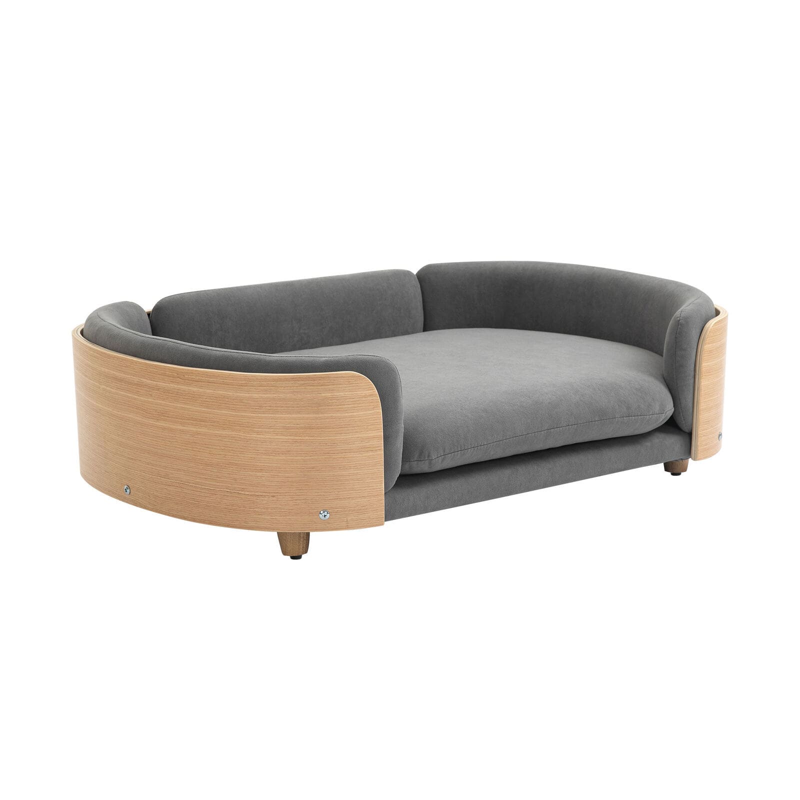 HolzHundebett – Modernes Holz-Hundebett mit Komfortpolster