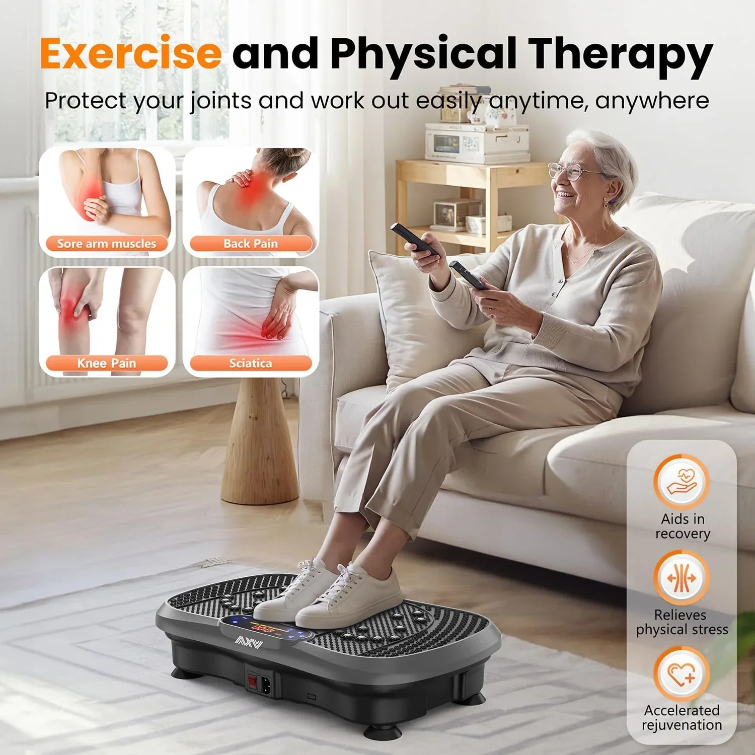 AXV Vibration Plate Fitness Platform Trainer Suitable for men and women to lose weight