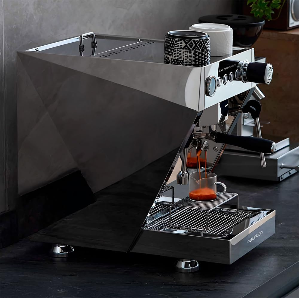 Cecotec Espresso-Kaffeemaschine Barista Baristeo Intima, professionelle Barista-Espressomaschine, Vorbrüh-System, 15 Bar Pumpe, einfaches Befüllen, 1,7L Wassertank und Tassenwärmer