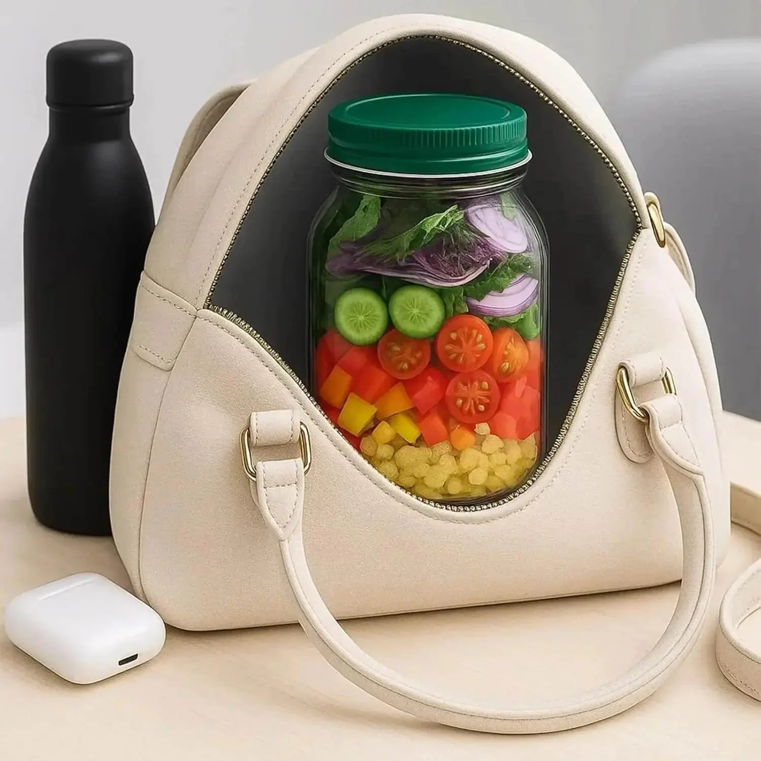 Auslaufsichere Salatbox To-Go mit Deckel | BPA-freier Lunchbox Becher für Büro & Schule | Praktischer Salatbecher für unterwegs