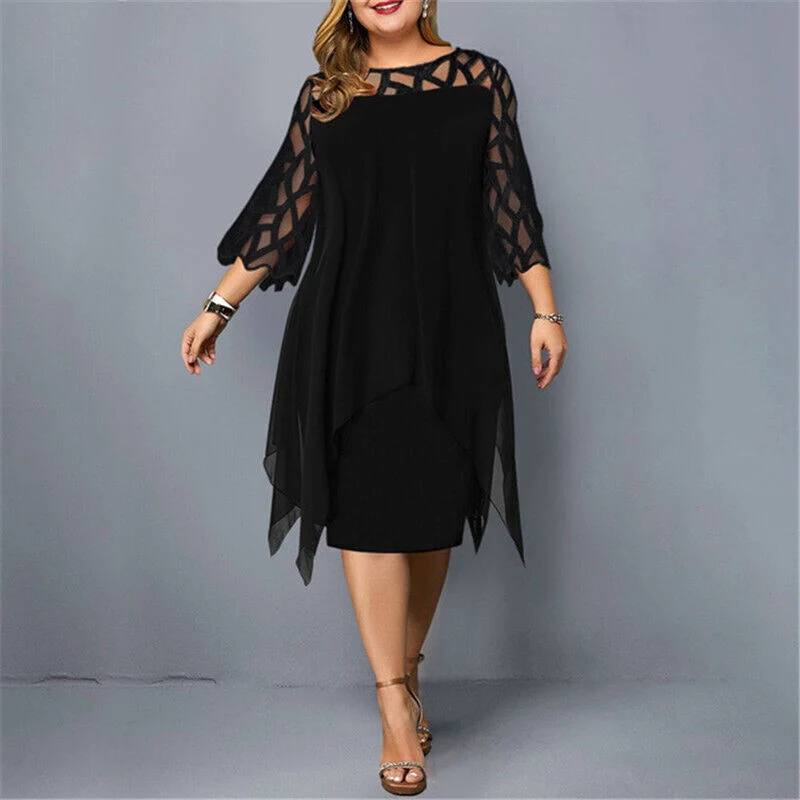 Elegantes Midi-Kleid in ��bergr??e