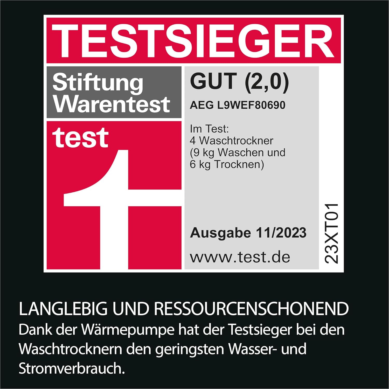 AEG L7WBA60680 Waschtrockner / DualSense - schonende Pflege / 8 kg Waschen / 5 kg Trocknen / D / energiesparend / Mengenautomatik / Nachlegefunktion / ProSteam - Auffrischfunktion / 1600 U/min Weiß