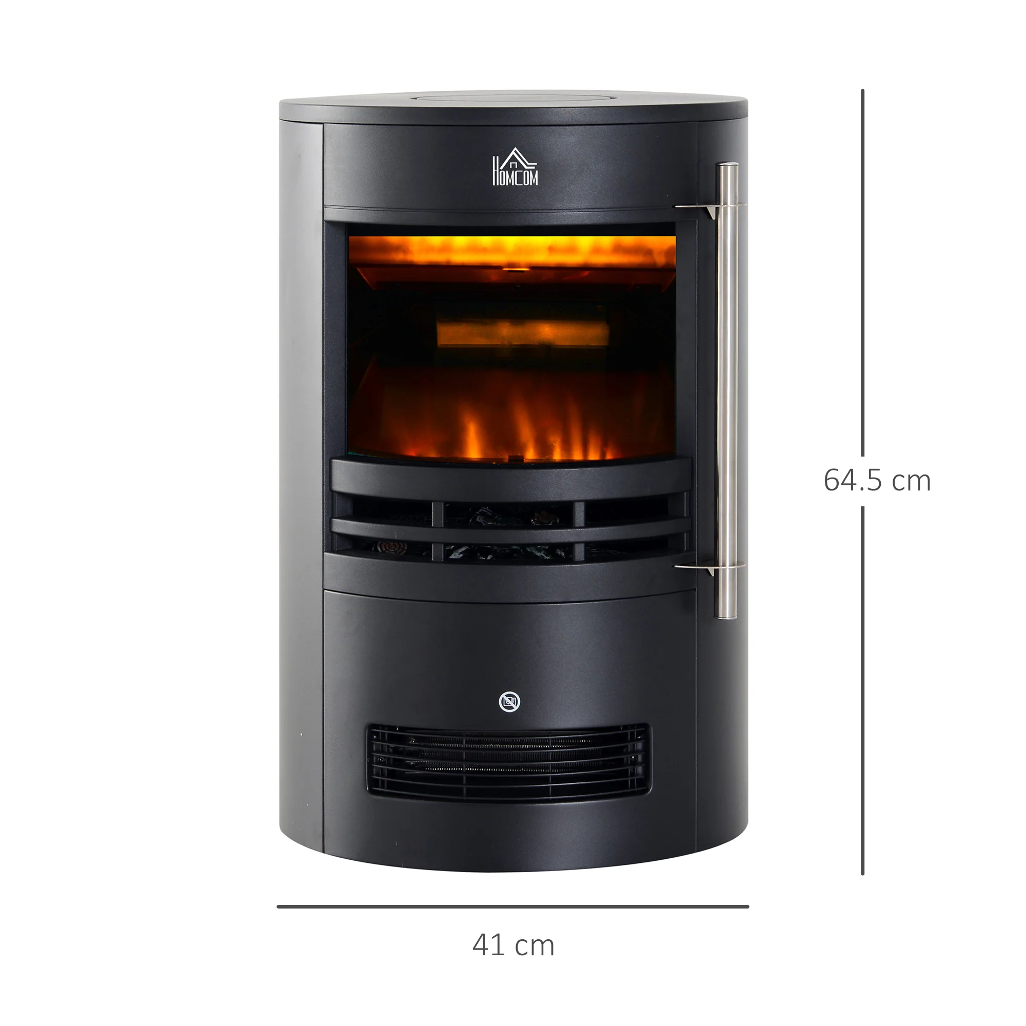 HOMCOM LED Elektrische kachel met vlameffect wandkachel vrijstaande haard haardkachel 900 / 1800 W