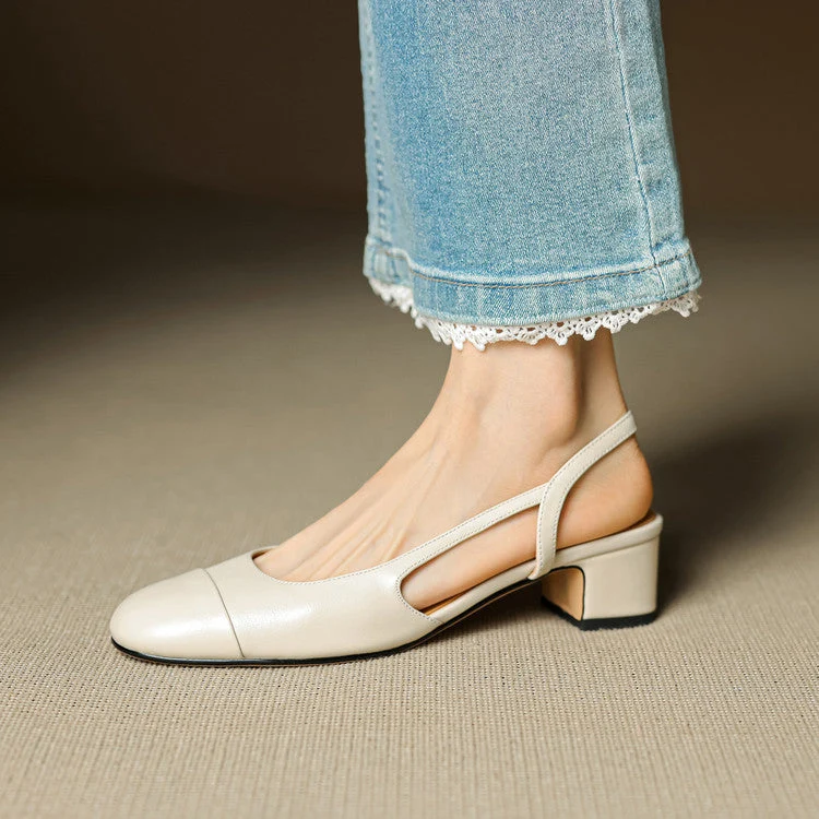 Slingback-Pumps aus echtem Leder f��r Damen