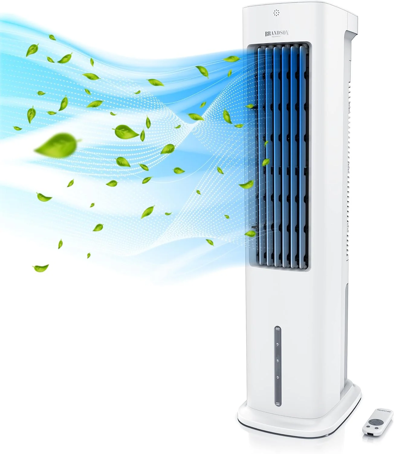 Brandson - Luchtkoeler met waterkoeling 5-in-1 - Verdampingskoeler, luchtbevochtiger, ventilator & luchtreiniger, mobiele airconditioning zonder afvoerslang - Prijswinnaar 2025 - stil - 5L watertank