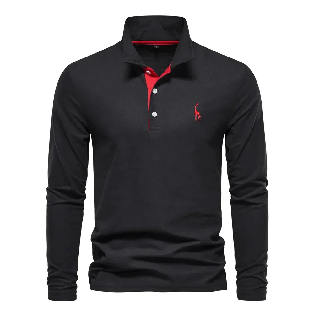 Klassisches Langarm Poloshirt f��r Herren | Bequemes Polohemd aus weichem Stoff f��r Alltag und Freizeit | Langarmshirt