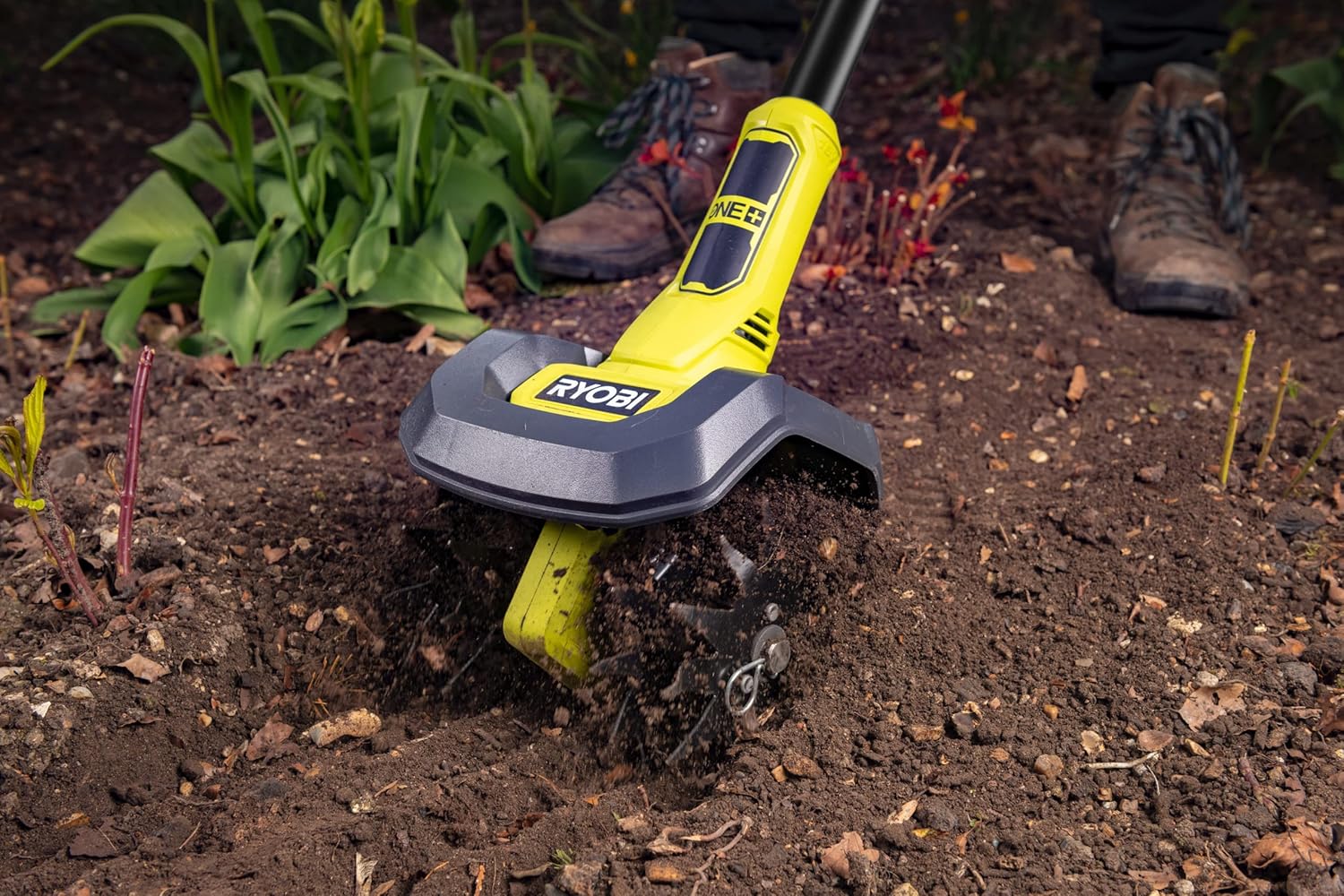 Ryobi Kultywator 18V RY18CVA-0, 3 Ustawienia Prędkości, Szerokość Pracy 20 cm, Teleskopowa Rękojeść, Wersja bez Akumulatorów i Ładowarki