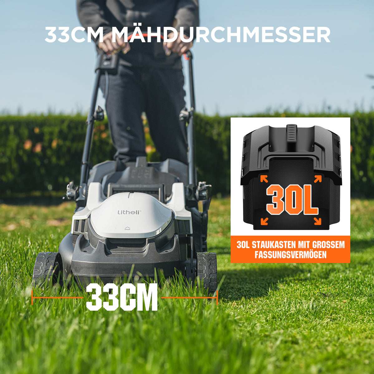 2025 U20 33 cm Borstelloze Grasmaaier (Zonder accu)