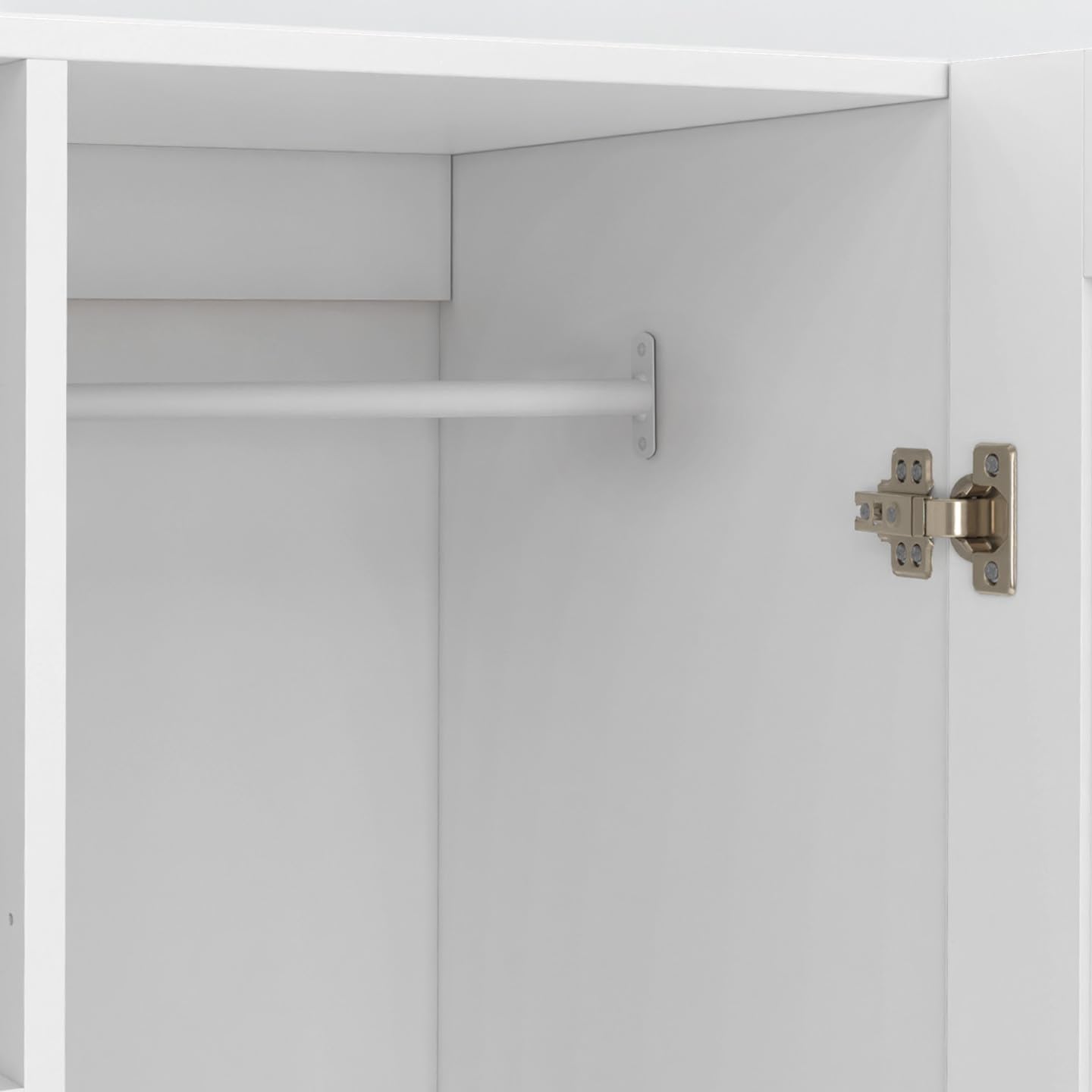 IDMarket - VITO 2-door wardrobe white 80 cm with 2 drawers, mirror and shelves