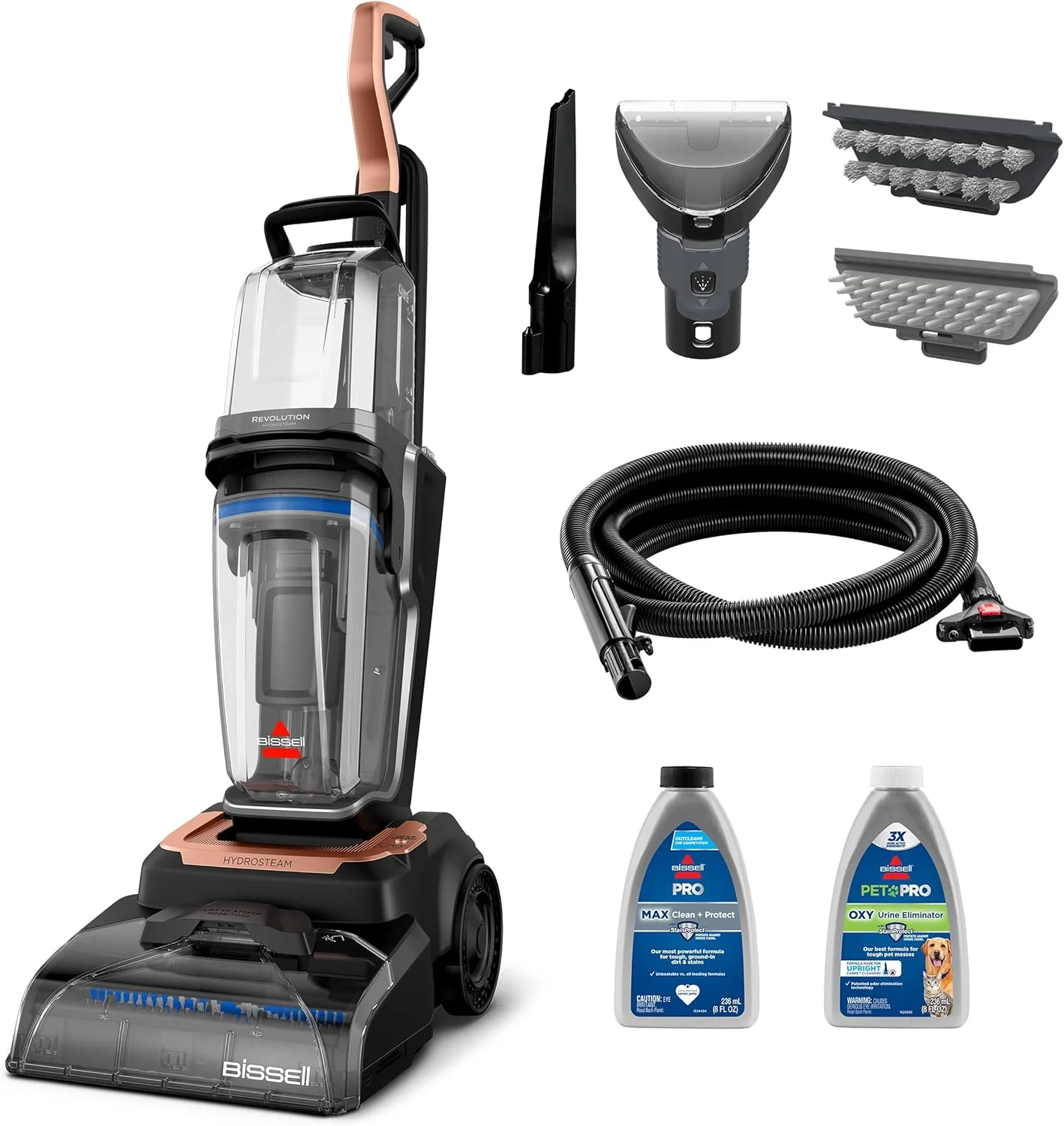 BISSELL Revolution HydroSteam Carpet Cleaner, Upright Deep Cleaner, HydroSteam Technology