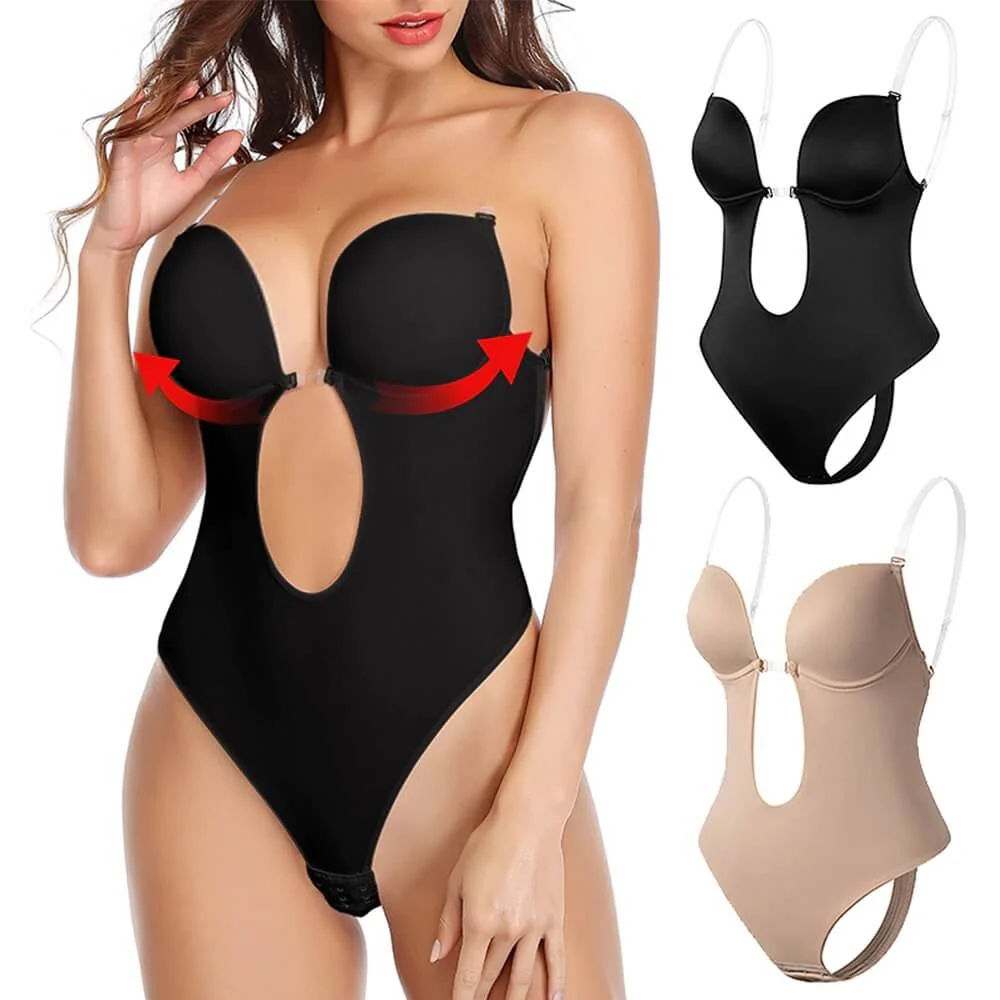 R��ckenfreier Shapewear Body f��r Damen | Formender Body mit tiefem R��ckenausschnitt und Bauch-weg-Effekt f��r Kleider