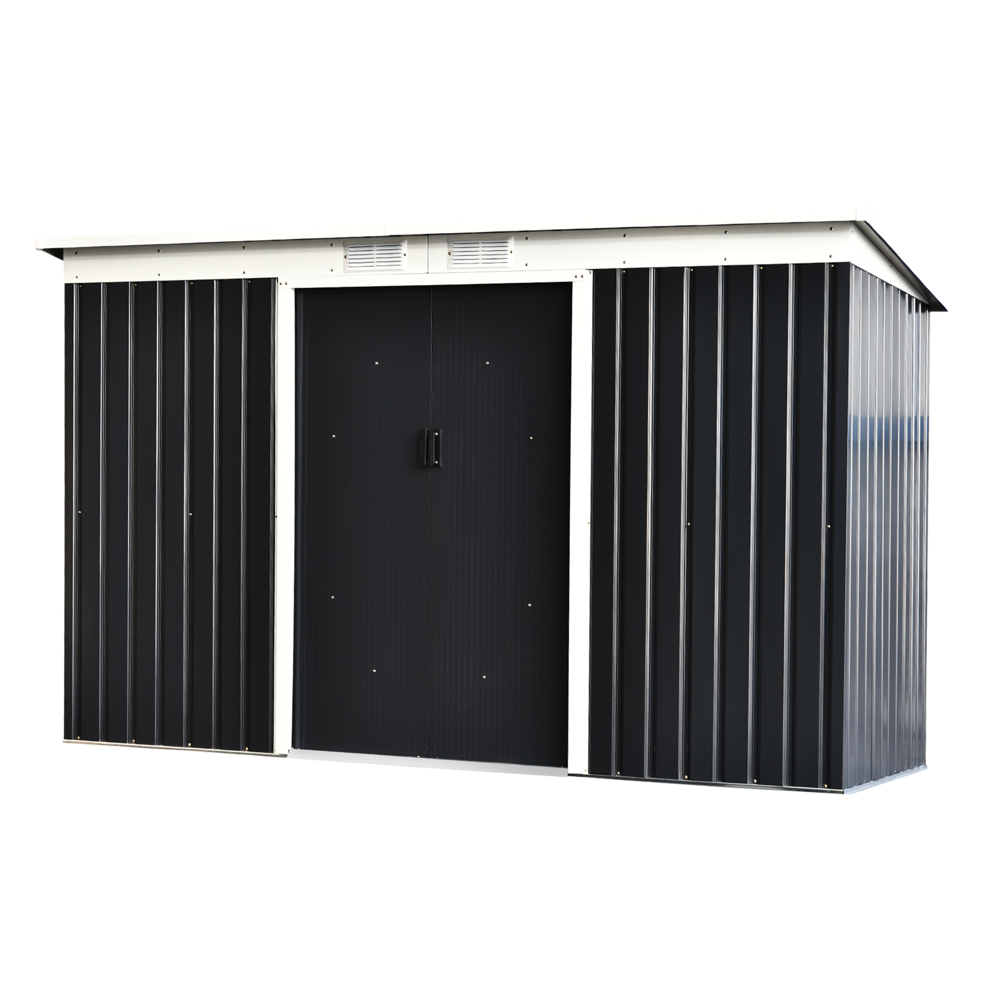 Tuinschuur met schuifdeur grijs