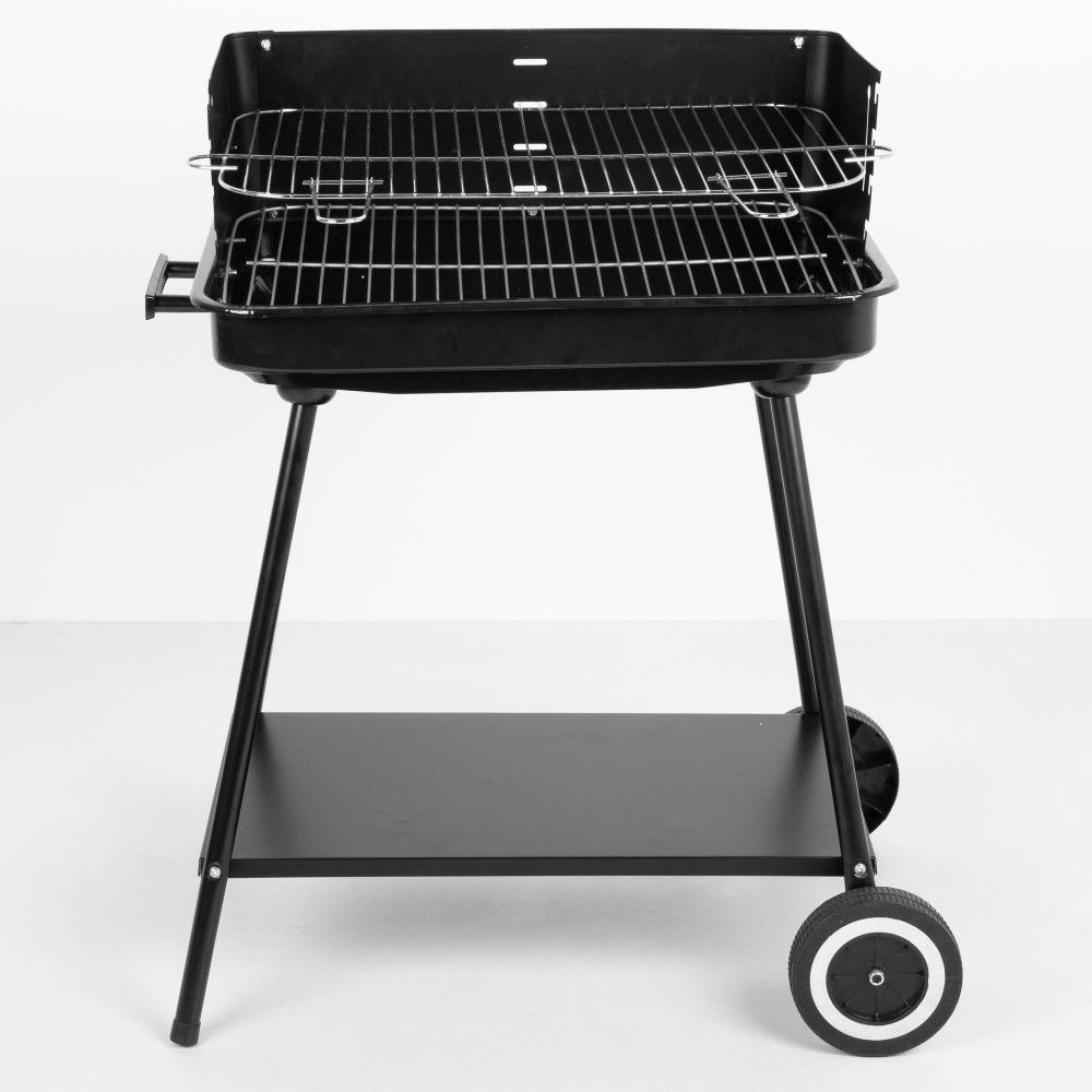 Przenośny grill stalowy 55x43x82 cm - Aktywny. Czarny