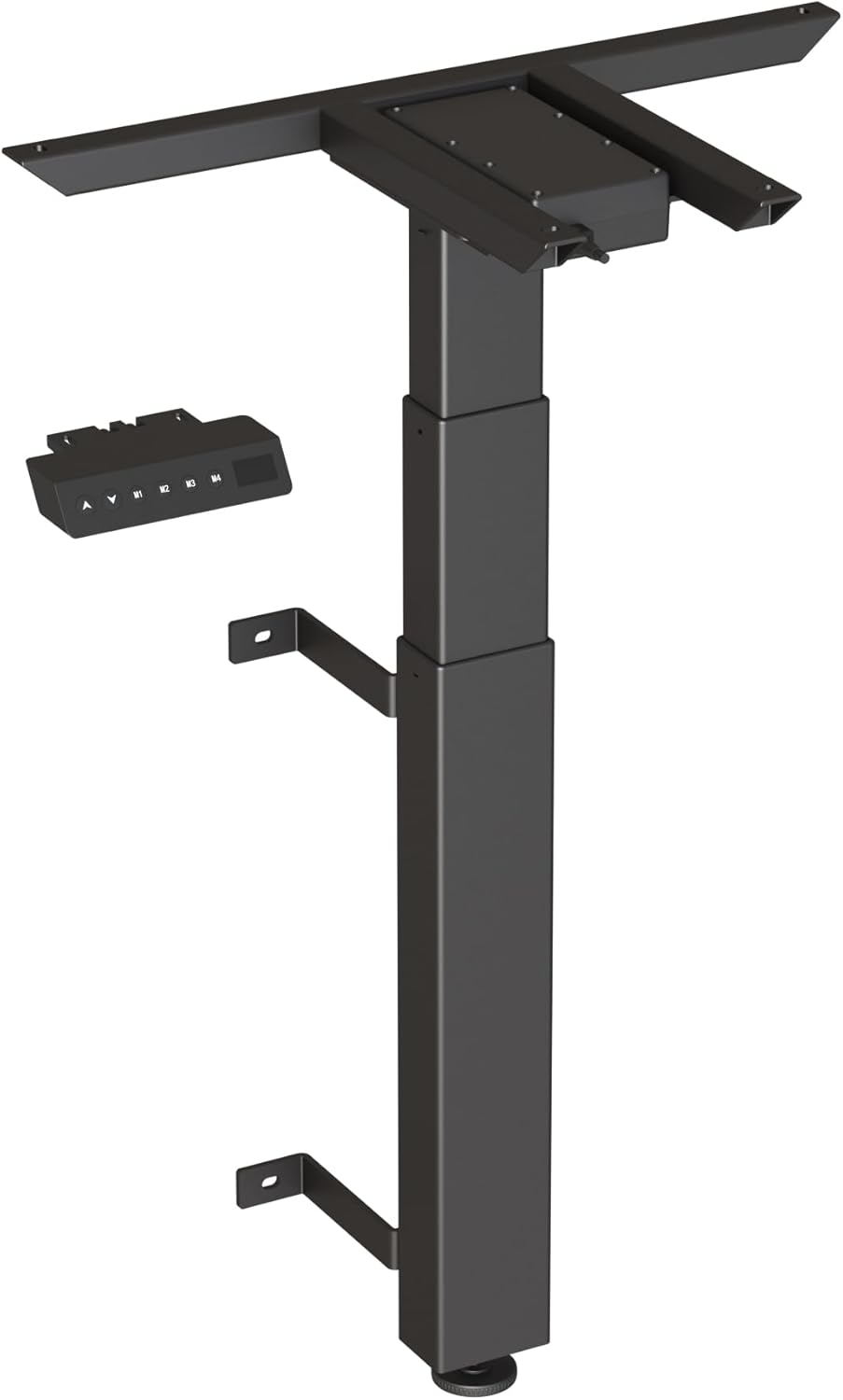 WallDesk höhenverstellbarer Wandtisch - Elektrisches Gestell - Höhe 59-125cm - Breite 55cm - Schwarz - Mit Speicherfunktion