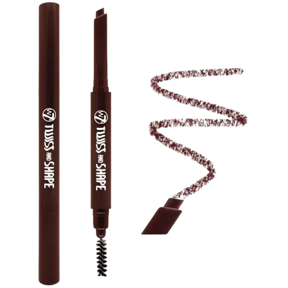 W7 Twist & Shape Angled Eyebrow Brow Pencil & Liner a?? Soft, Twist-Up with Built-in Brush Comb