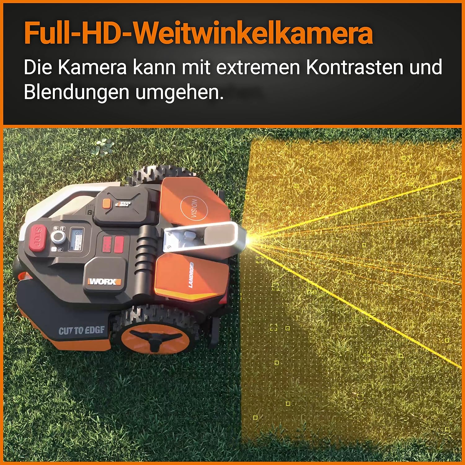 WORX Landroid M WR141E robotmaaier/accugrasmaaier voor kleine tuinen tot 500 m2/zelfrijdende grasmaaier voor een nette gazonsnit, veelkleurig