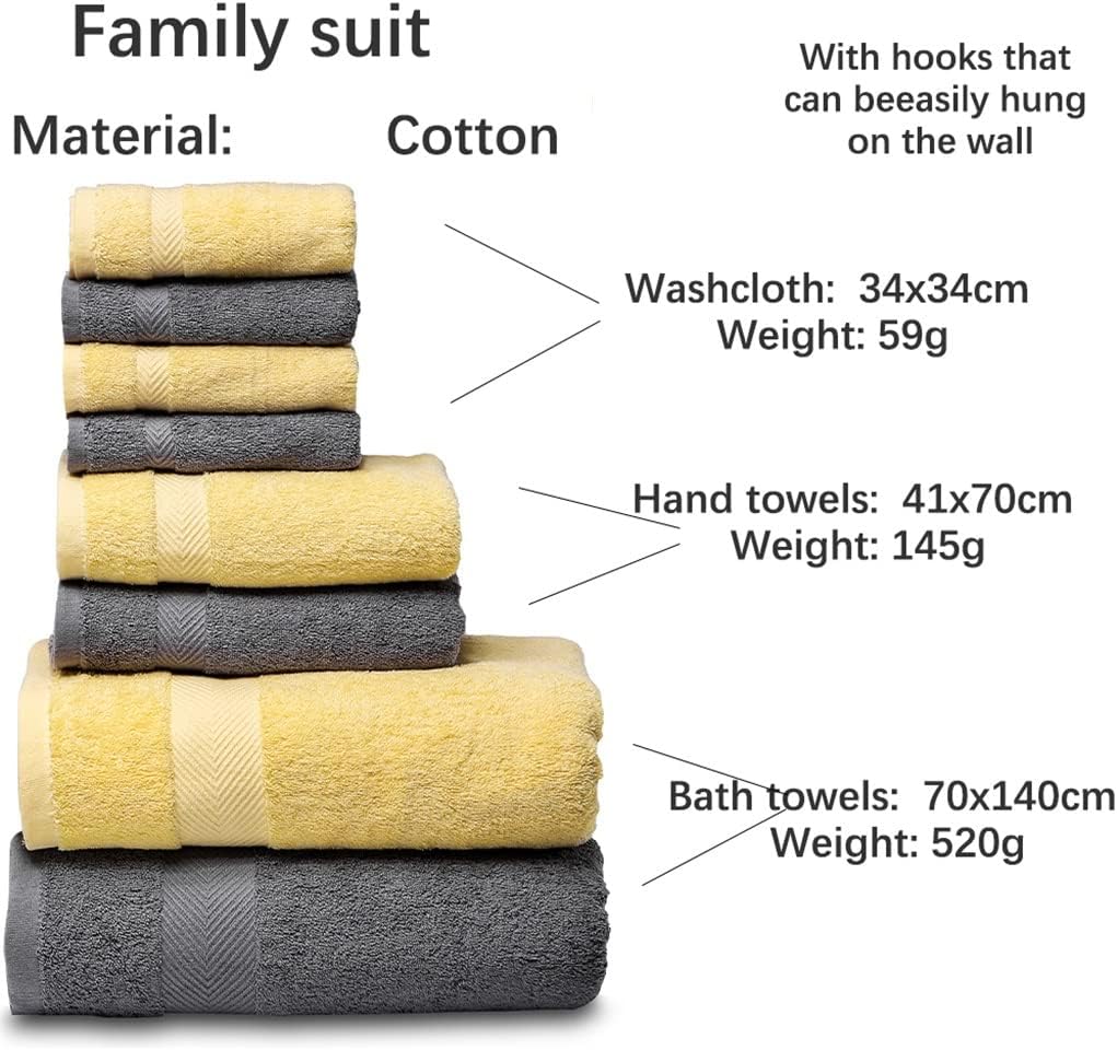 Badetuchset, 2 Große Badetücher, 2 Handtücher, 4 Waschlappen./Grau