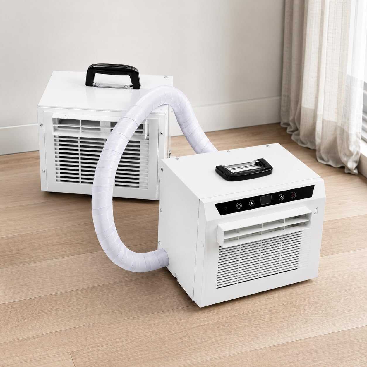 Split-Klimaanlage 3000 BTU Tragbarer Raumkühler mit Touch-Panel-Fernbedienung, 24-Stunden-Timer, oberer Griff, Design für Zuhause, Büro, Camping, keine Montage