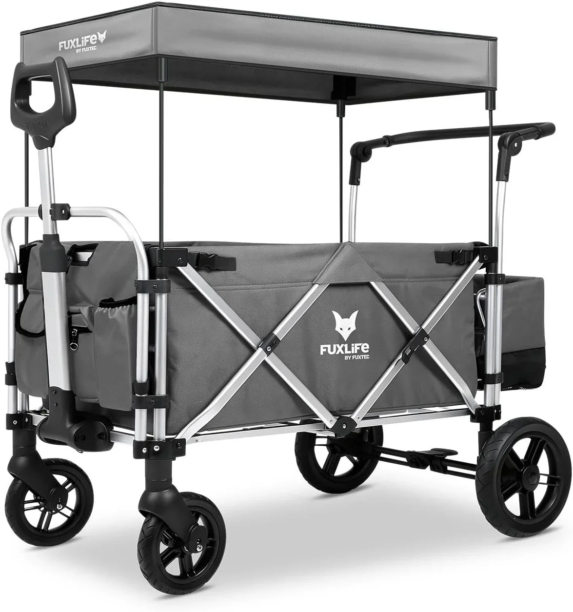 FUXTEC FX-CTL900 Premium Grey, Original Folding Trolley for Children, Ideal Garden, Beach or City, Push or Pull, Load up to 75 kg.