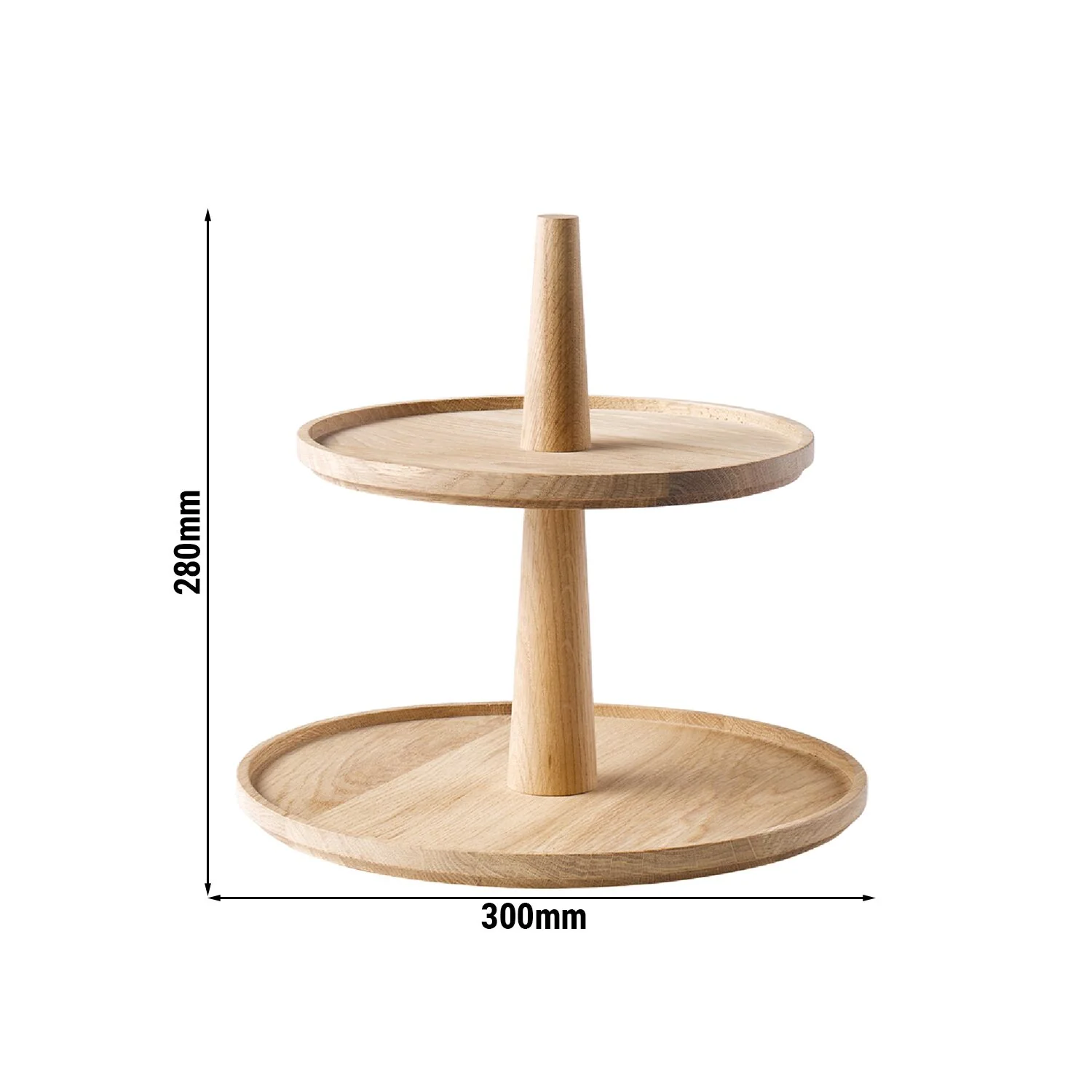 Etasjefat - VALO - eik - rund - ? 300 mm - 2-etasjes - H?yde: 280 mm