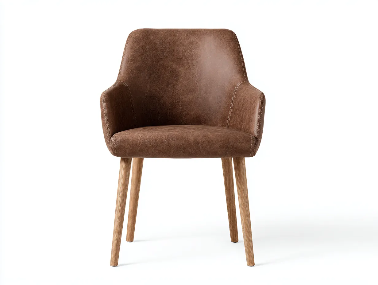 Esszimmerstühle - Kunstleder-Holz - 61x57x86 cm - Braun - Modern