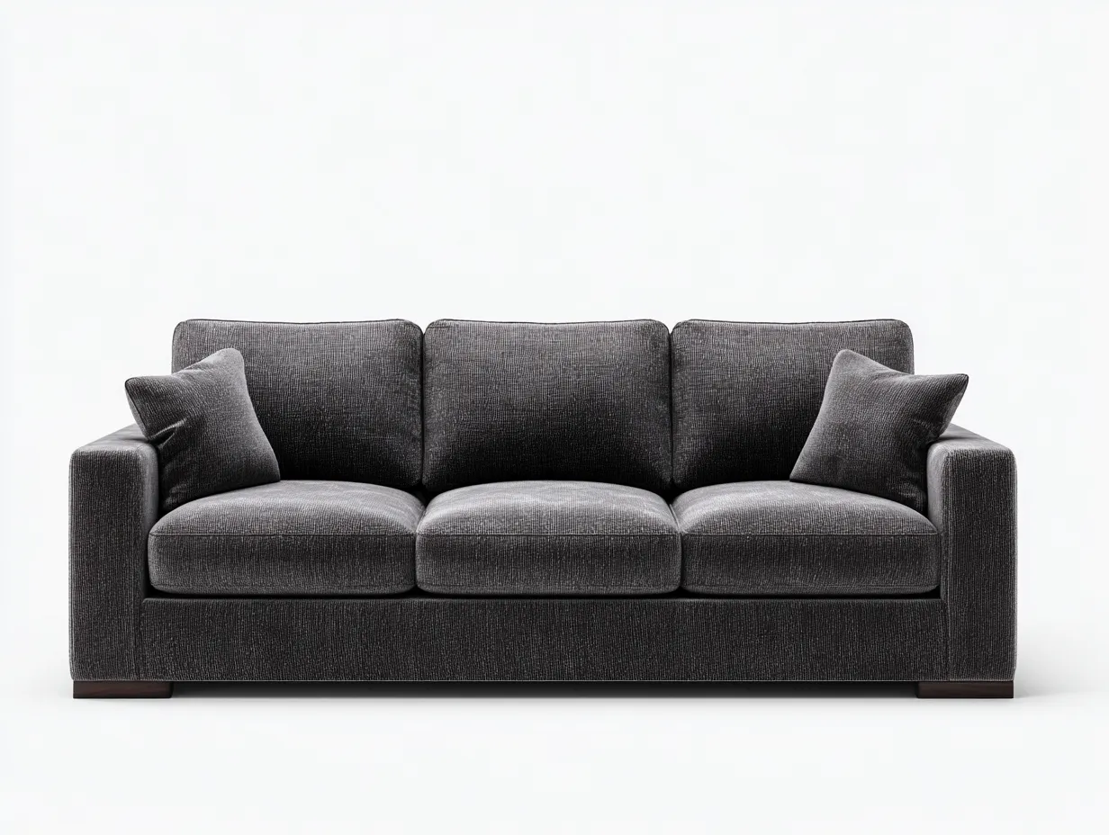 Gerades Sofa-Stoff-Holz-238x98x87 cm-Dunkelgrau-Moderner Stil