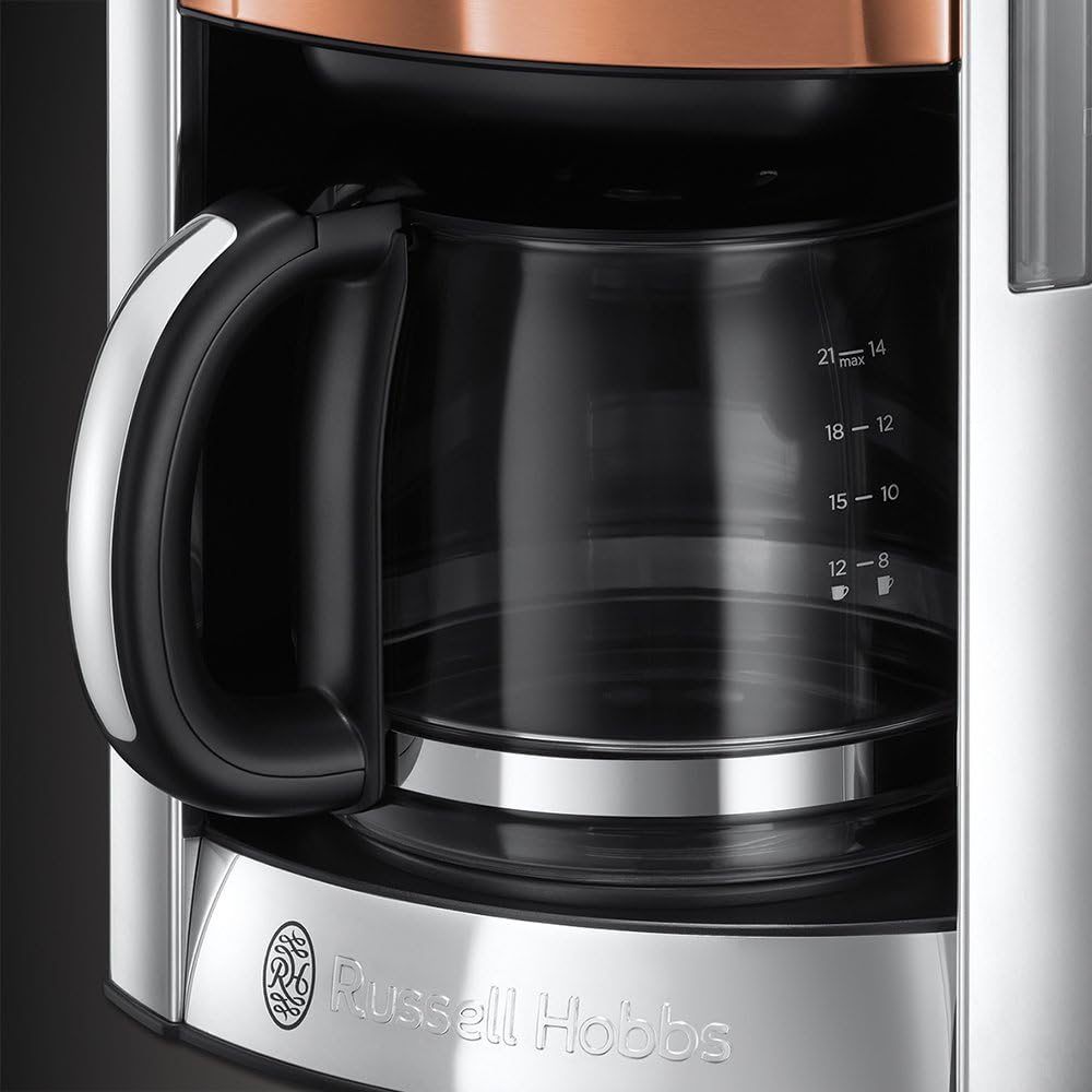 Russell Hobbs Toaster [für 2 Scheiben] Luna Edelstahl Kupfer (extra breite Toastschlitze, inkl. Brtchenaufsatz, 6 Brunungsstufen + Auftau- & Aufwrmfunktion, 1550W) 24290-56
