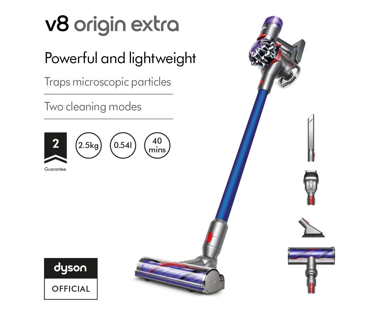 Dyson V8? Origin Extra Steelstofzuiger (Ijzer/Blauw)