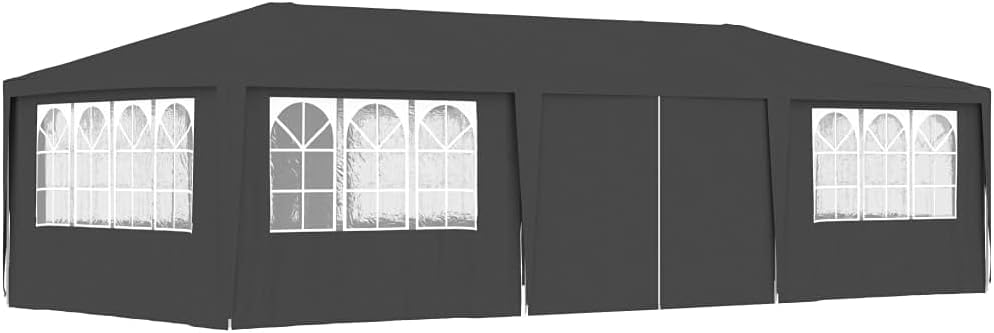 Profi-Partyzelt mit Seitenwänden 4×9 m Anthrazit 90 g/m²