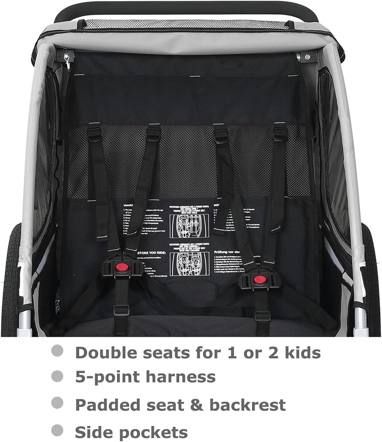 Tiggo S2 Kinderanhänger mit Federung Jogger 2 in 1 Kinder Buggy fahrradanhänger Anhänger 360° Drehbar