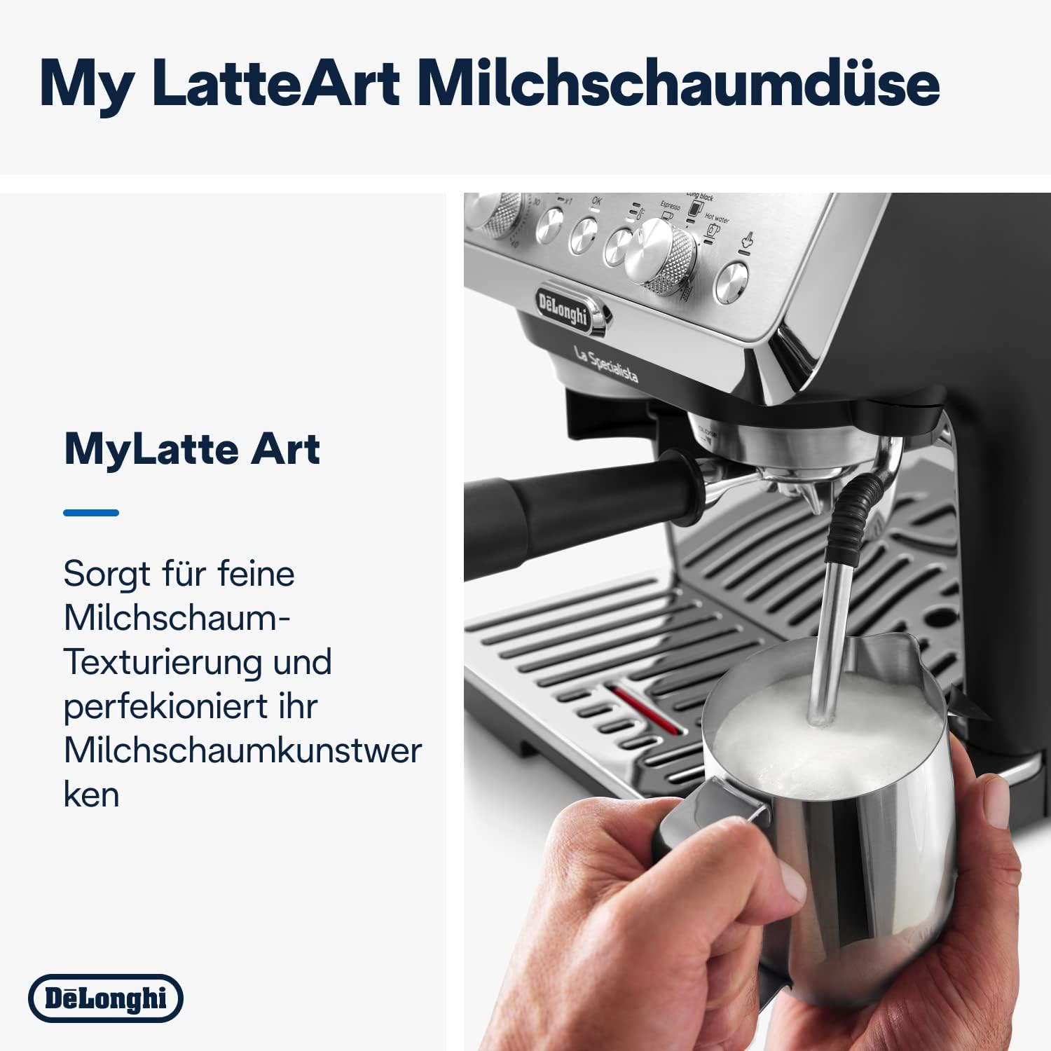 De'Longhi La Specialista Arte EC9155.MB Siebtrgermaschine, Espressomaschine mit Mahlwerk, 8 Mahlgrade, 15 Bar, 3 Temperaturen, Milchschaumdüse, 1300 W, 1,5 l Tank, Edelstahl/Schwarz inkl. Barista-Kit