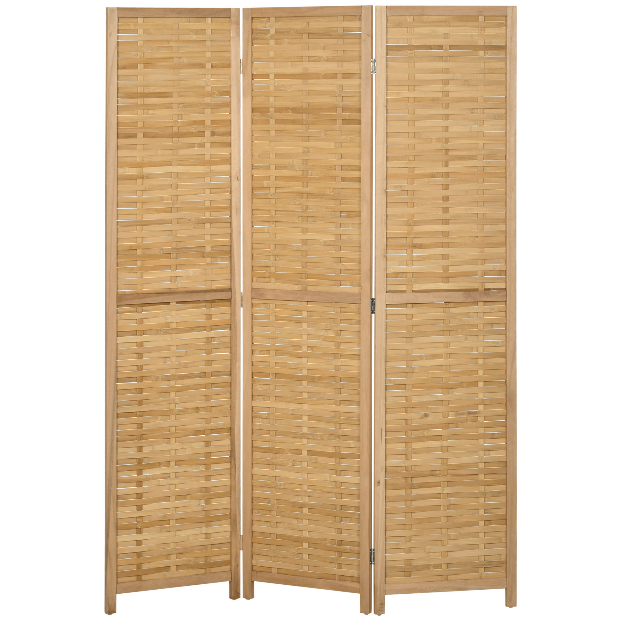Klapbare Scheidingswand Privacy Scherm, Bamboe, 3-delig, 120 cm x 170 cm x 1,8 cm, Natuurlijk