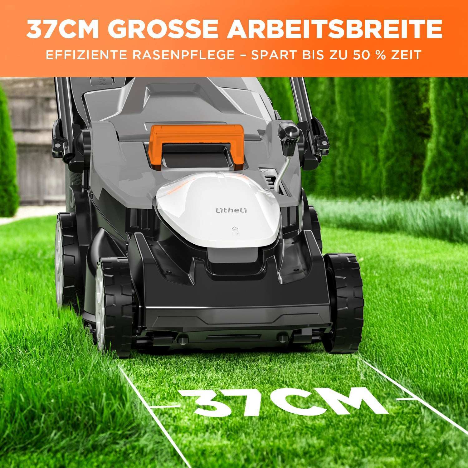 Handy+ U20 2 * 20V 37 cm Draadloze Grasmaaier | Inclusief 2 * 4,0 Ah SE-accu��s | Moeiteloos maaien van gazons tot 300 m2