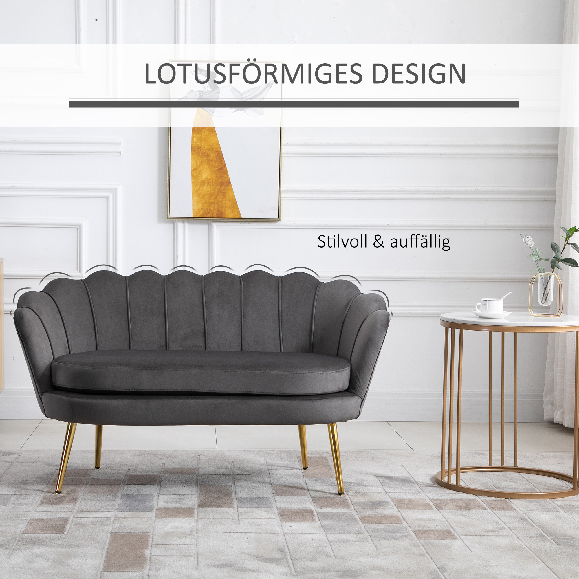 2-zitsbank bank sofa fluweel velvet touch velours look