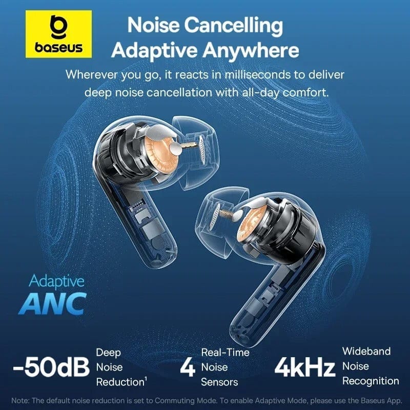 ANC Wireless Earbuds 50dB Adaptive Noise Cancelling Hi-Res LDAC