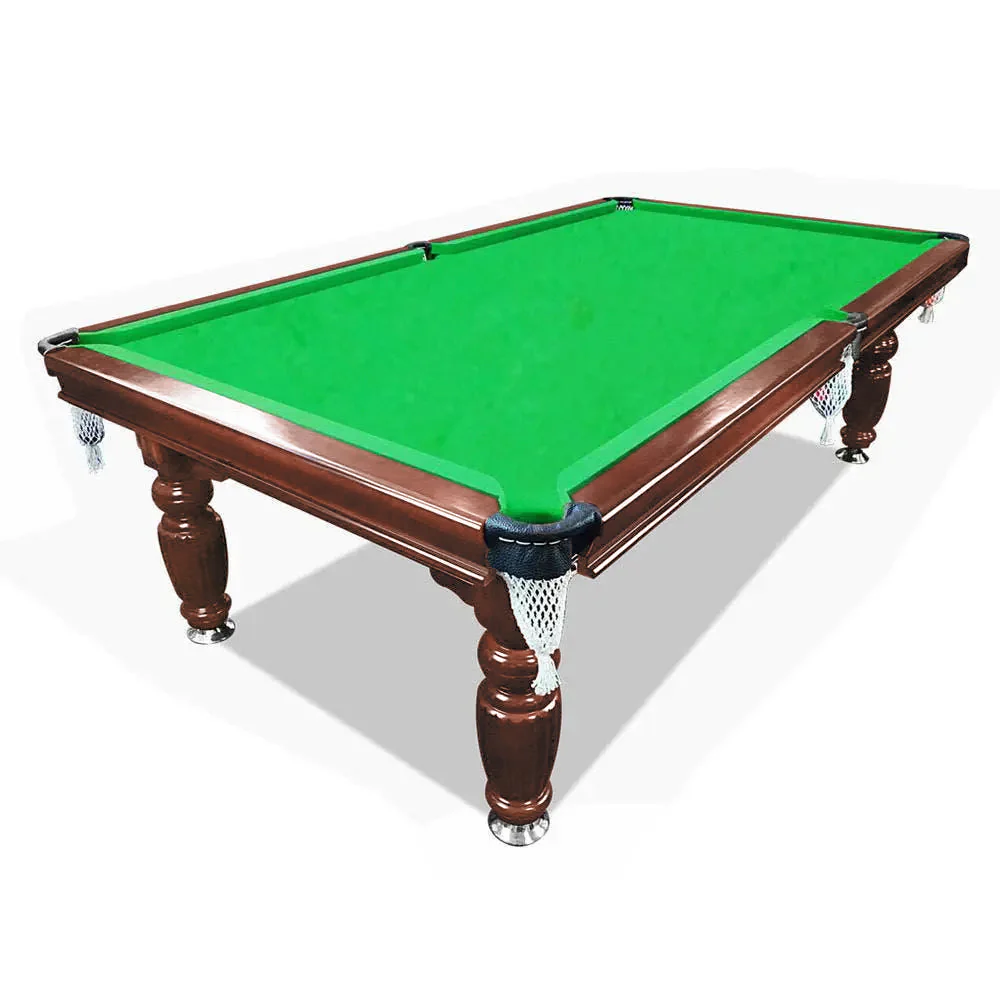 Classic Slate Pool Table with Cues and Balls Set for Home or Lounge, Walnut Wood, 8FT