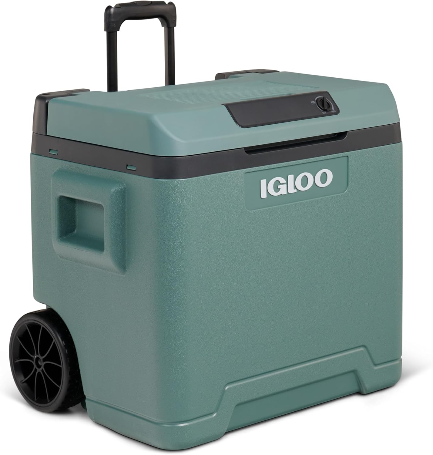 IGLOO IE42 elektryczna lodówka 42L – 12/230V – Termoelektryczna lodówka z kółkami i uchwytem teleskopowym do auta, kampera, kempingu i ciężarówki – Chłodzi do 20 °C poniżej temperatury otoczenia