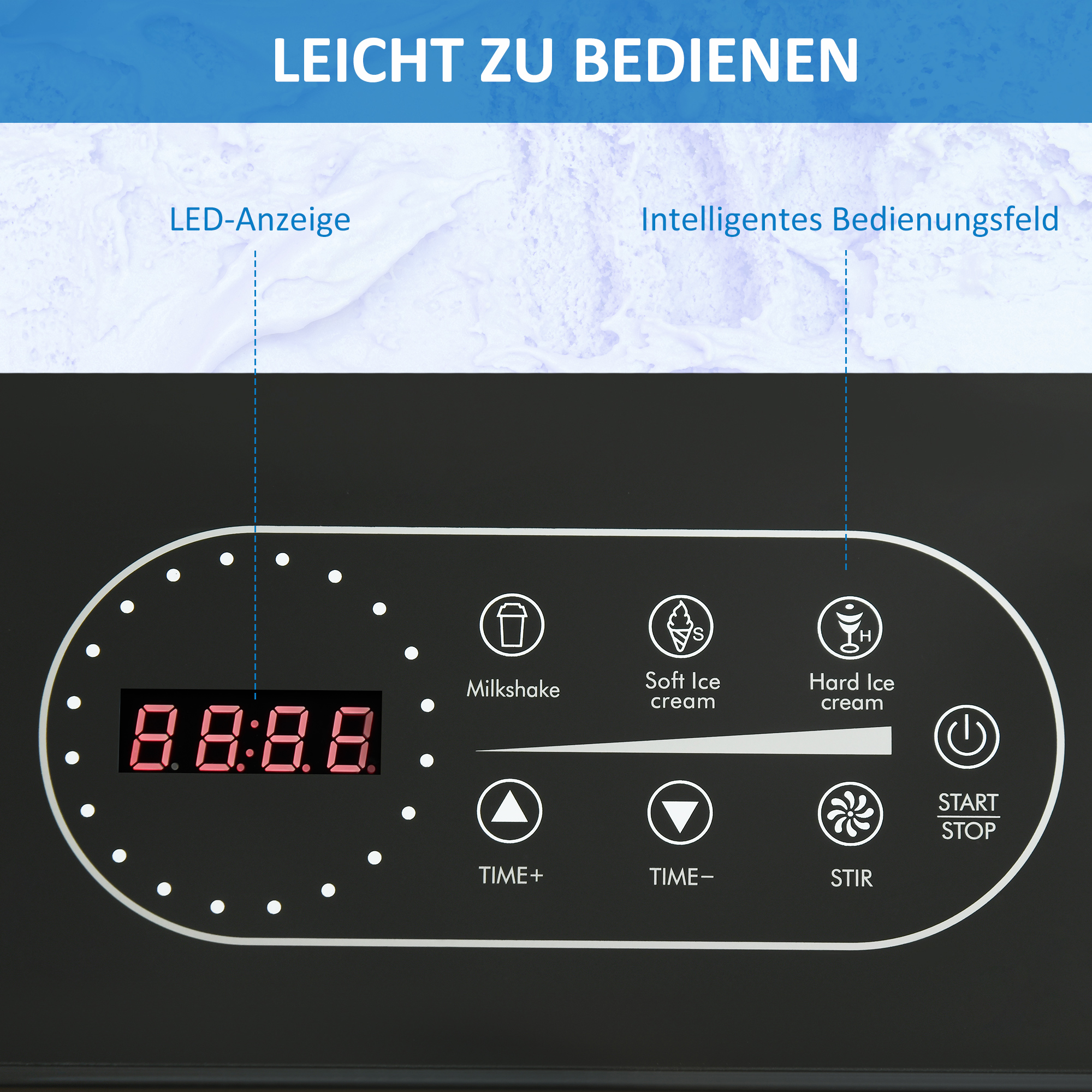 ijsmachine 1,5 L, zilver, zwart, 38,4 x 24 x 32 cm