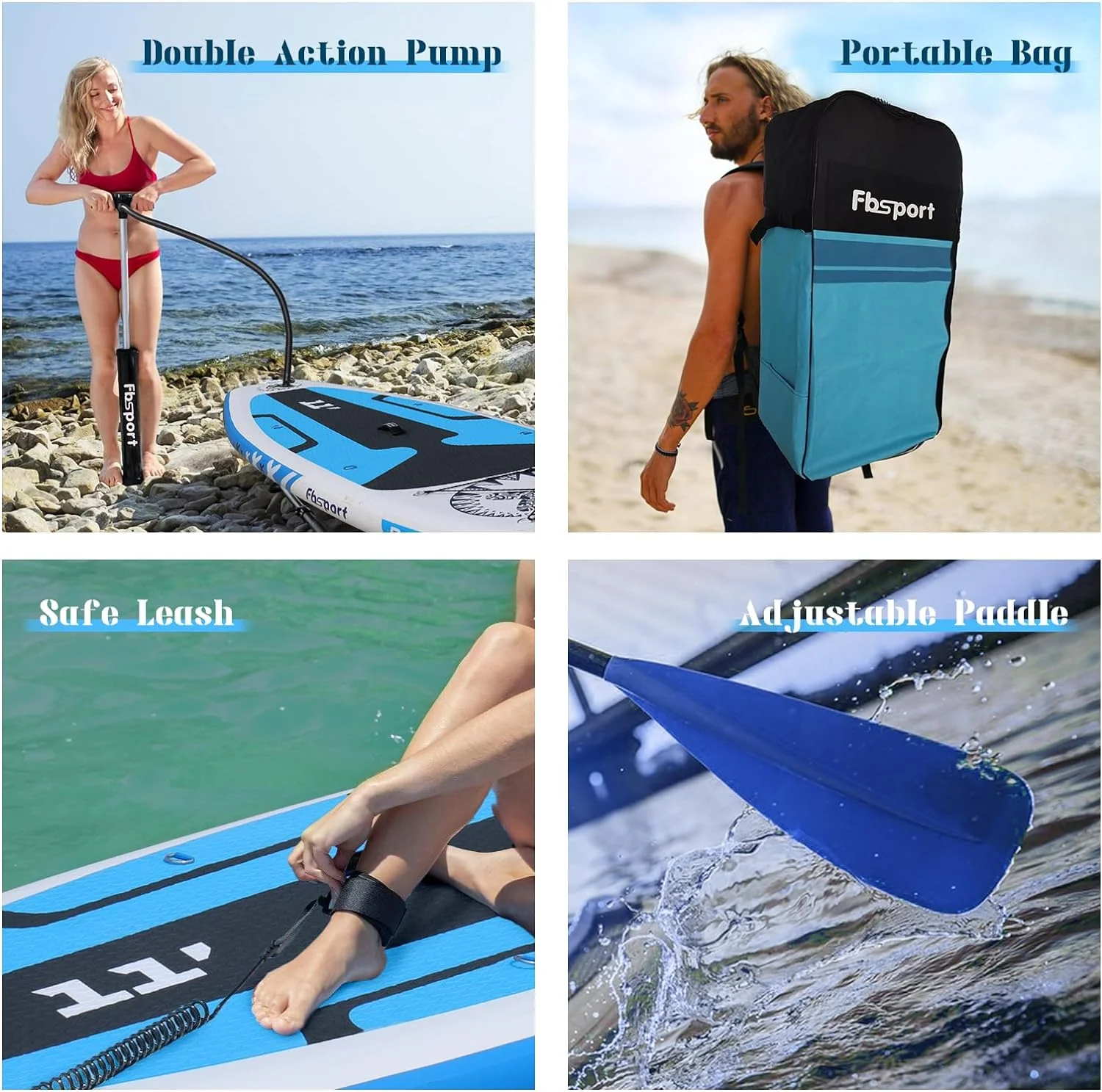 Premium-Stand-Up-Paddle-Board, Yoga-Board mit strapazierf?higem SUP-Zubeh?r und Tragetasche | Breiter Stand, Surf-Kontrolle, rutschfestes Deck, Leine, Paddel und Pumpe f��r Jugendliche und Erwachsene